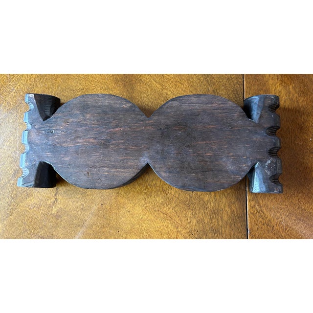 Early 20th Century Primitive Carved Double Wood Bowl For Sale In Chicago - Image 6 of 6