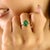 Double Prong Set Art Deco 2 Ct Emerald Engagement Ring Size 6.5 in 14k Solid Gold For Sale - Image 9 of 14