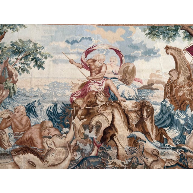 Classical Roman Vintage Classical Maritime Tapestry in Wool and Cotton For Sale - Image 3 of 8