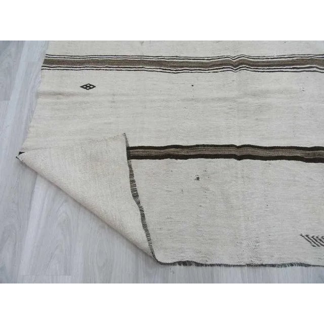 Vintage striped Turkish hemp kilim rug For Sale In Los Angeles - Image 6 of 6