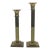 Set of Two Vintage Brass Candle Holders, Candle Sticks, Pair of Candleholders, 2 Tall Candlesticks Square For Sale