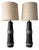 1960s Rare 60s Vintage Pair Monumental Double Stacked Tootsie Roll Jane and Gordon Martz Dark Gray Table Lamps For Sale - Image 5 of 9