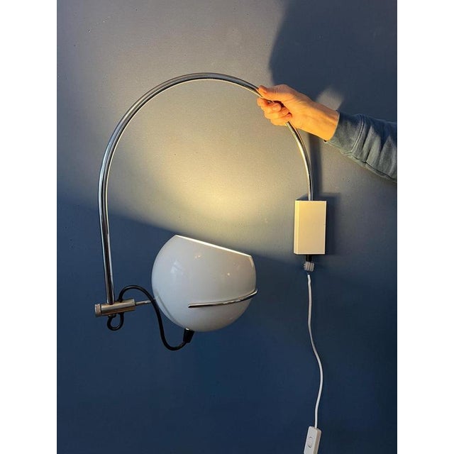 Vintage Space Age White Arc Wall Lamp from GEPO For Sale - Image 6 of 13
