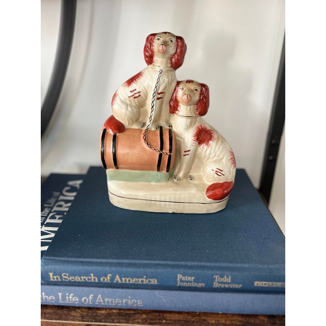Early 1900s Antique Staffordshire Spaniels Figurine For Sale - Image 9 of 11