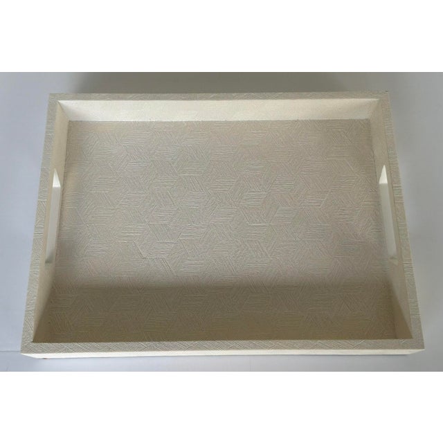 Stylish Made Goods Modern Faux Silk Medium Mundrick Tray, showroom floor sample