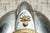 French Fascinating Antique French France Fireman's Helmet Decorative Silver Tone Metal With Bronze Crest Home Decor For Sale - Image 3 of 11