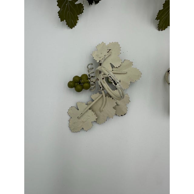 Set of 8 Hand Painted Vintage Tole Grape Vine Napkin Rings For Sale - Image 12 of 12