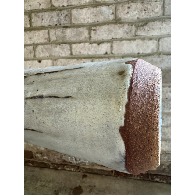 Off White Ceramic Pottery Vase For Sale - Image 10 of 11