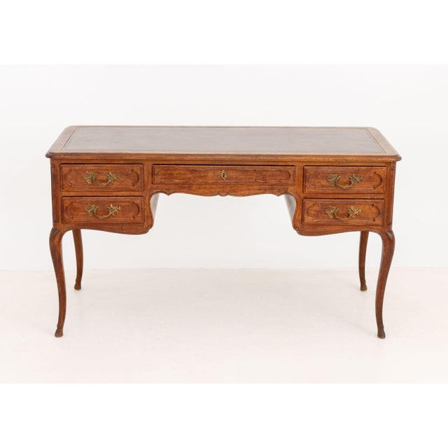 French Louis XV Style Walnut Writing Desk For Sale - Image 3 of 10
