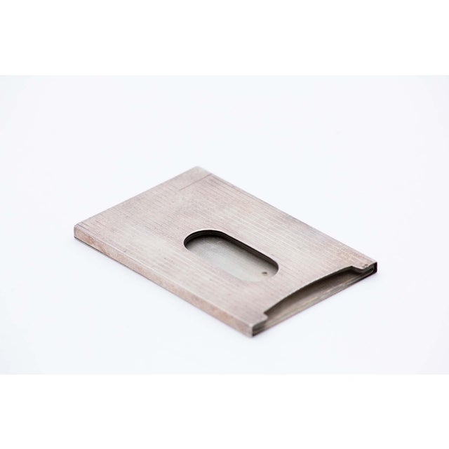 Silver Cardboard Box with Fluted Top Bands For Sale - Image 4 of 5