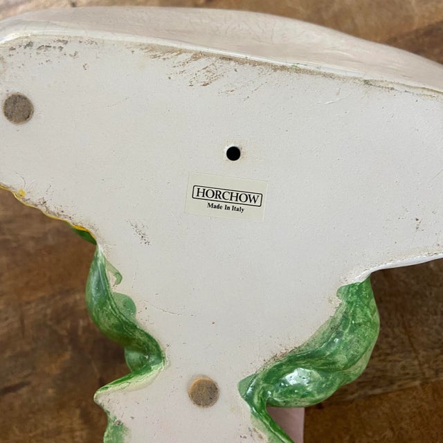 Vintage Mid to Late Twentieth Century Colorful Majolica Style Horchow Frog With Pillow Figurine For Sale - Image 6 of 8