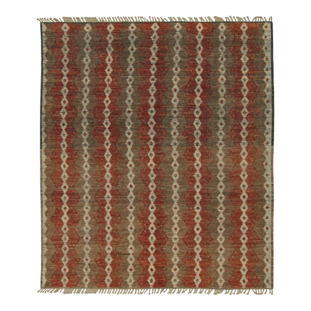 Rug & Kilim’s Modern Rug with Beige-brown Geometric Patterns - 13x18 For Sale