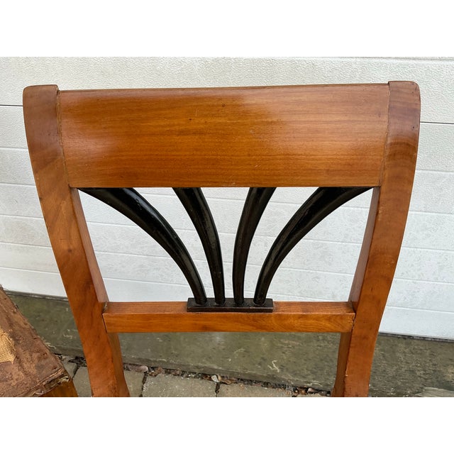 Tan Pair of Antique Cherrywood Biedermeier Side Chairs For Sale - Image 8 of 12