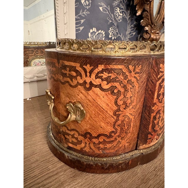 Early 20th Century Napoleon III Style Parquetry Jardiniere With Sevres Style Plaques For Sale - Image 4 of 9
