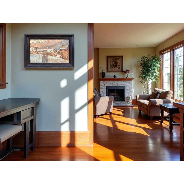 Winter Landscape in Vigo Di Fassa, 1921, Oil on Board, Framed For Sale - Image 4 of 13