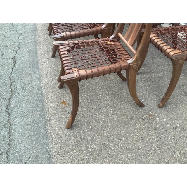 Wood Klismos Style Solid Walnut Dining Chairs -Set of 10 For Sale - Image 7 of 8