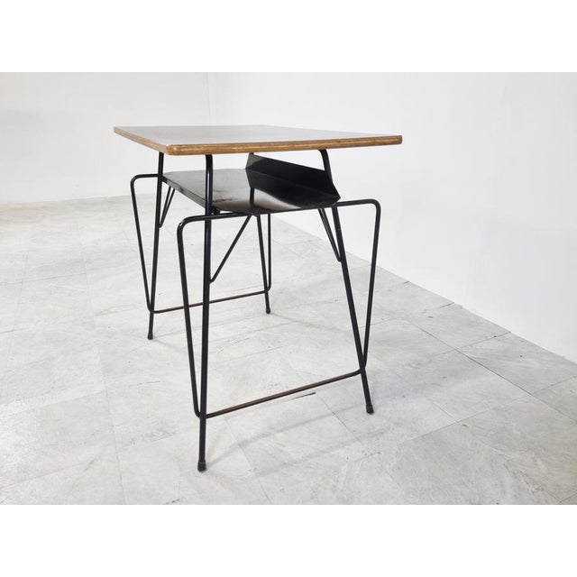 Metal Vintage Desk by Willy Van Der Meeren for Tubax, 1950s For Sale - Image 7 of 12