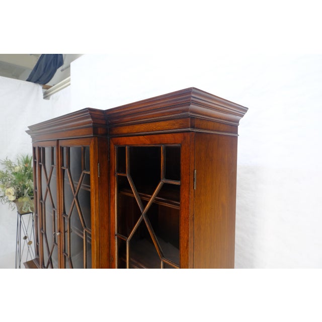 Brown Beacon Hill Individual Panes Bubble Glass Doors Mahogany Butler Desk Breakfront For Sale - Image 8 of 18