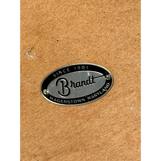 Brown Vintage Brandt Diplomat Drum Table Mahogany Round End Table-Storage-Side-Accent For Sale - Image 8 of 12