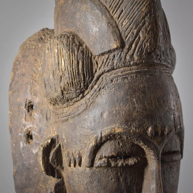 Early 20th Century Baule Portrait Mask Kpan Mblo Côte d'Ivoire For Sale - Image 9 of 12