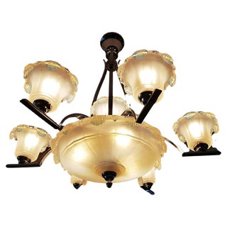 Art Deco Chandelier from Ezan & Petitot, France, 1930s For Sale