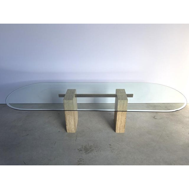 Large Vintage Travertine Dining Table from Artedi, 1970s For Sale - Image 6 of 12