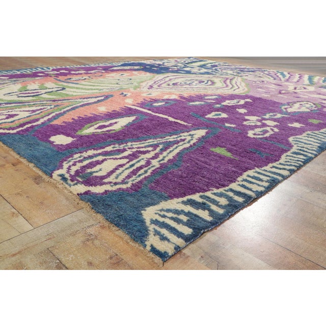 Textile Vintage Modern Moroccan Area Rug - 10'05 X 13'02 For Sale - Image 7 of 10