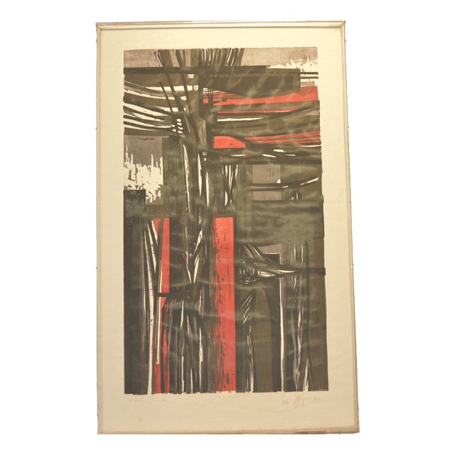 Konstruktion, Ev Grüger, 1960, Color Lithograph Framed Under Glass, Proof Print on Japanese Paper For Sale