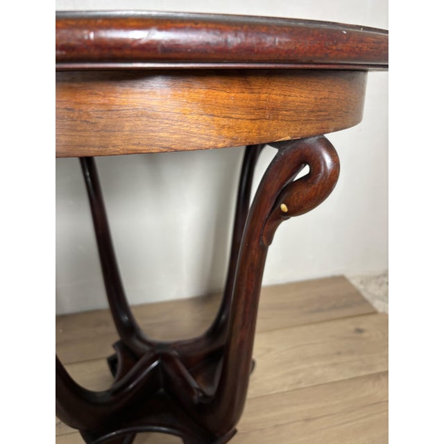 Art Nouveau Oak Pedestal Side Table, 1920 For Sale - Image 6 of 14