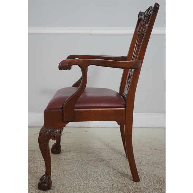 Chippendale Set of 6 Stickley Mahogany Chippendale Dining Chairs For Sale - Image 3 of 18