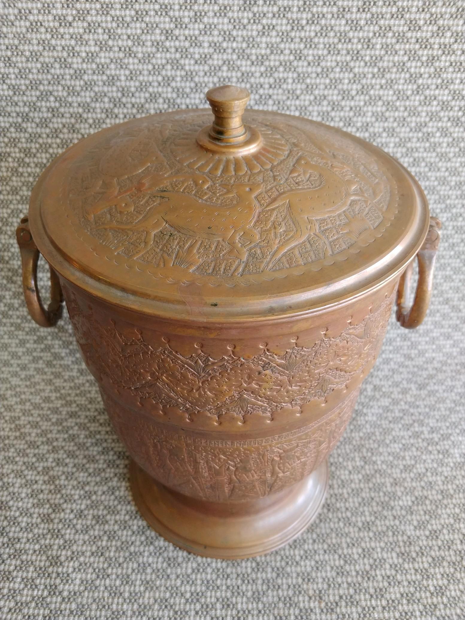 copper ice bucket with lid