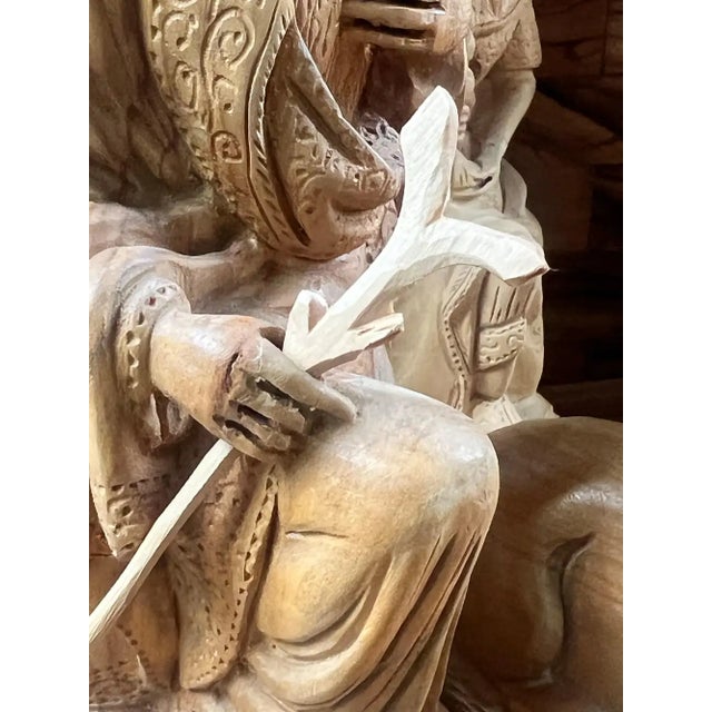 Religious Hand Carved Olive Wood Nativity Set With Stable, Holy Family, Wise Men For Sale - Image 15 of 18