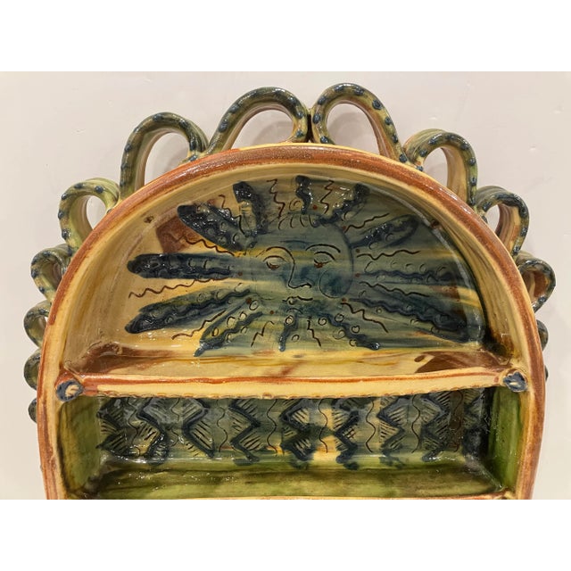 1990s 1990s French Ceramic Shelf Hand Painted For Sale - Image 5 of 7