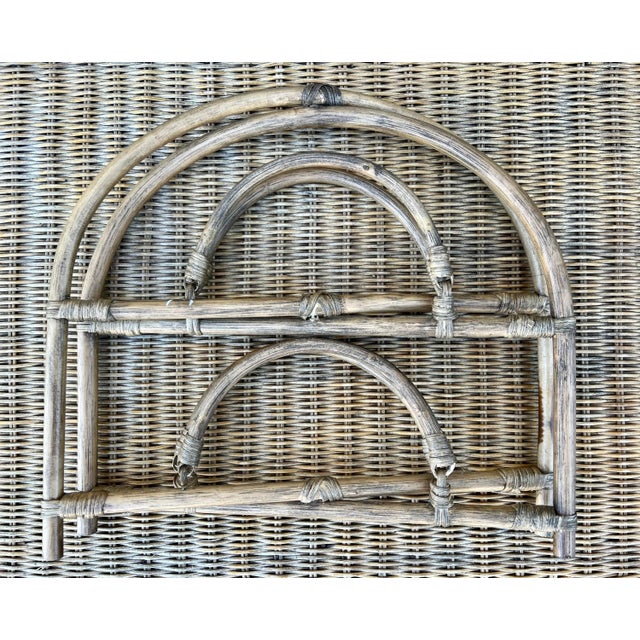 Bamboo Rattan Tiered Folding Plate Stand For Sale - Image 4 of 8