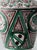 Mid-20th Century Spanish Revival Green Ceramic Table Lamp with Silk Shade, 1970s For Sale - Image 11 of 18