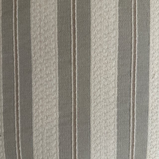 Double sided decorative pillow cover, Handcrafted from a raw 100% cotton vertical grey stripes and beige background,...