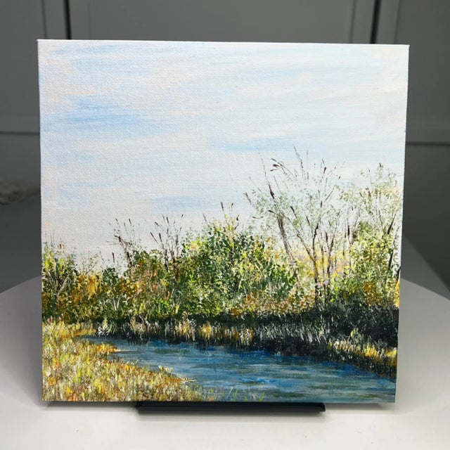 On a Cold Afternoon" Contemporary Original Impressionist Style Landscape Painting by Deb Bossert For Sale - Image 4 of 6