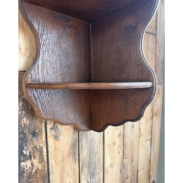 19th Century Antique Corner Shelf in Oak, 1890s For Sale - Image 5 of 9