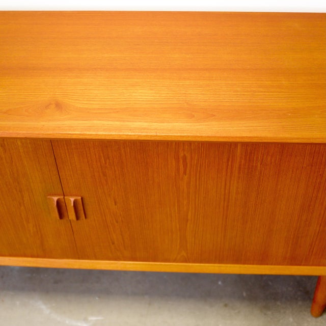 Faarup Møbelfabrik Model #49 Danish Teak Sideboard With Tambour Doors Designed by Svend Aage Larsen For Sale - Image 11 of 14