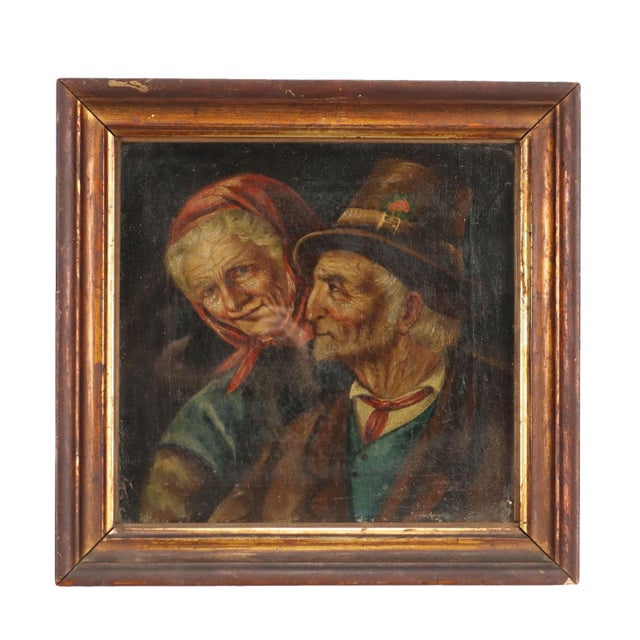 Elderly Couple, Oil on Canvas, Framed For Sale - Image 10 of 10