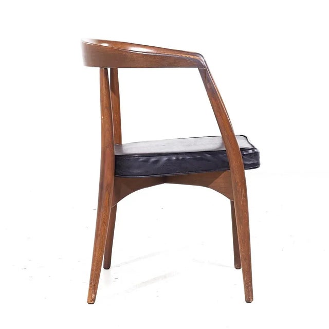 Lawrence Peabody Lawrence Peabody Mid Century Walnut Arm Chairs - Set of 6 For Sale - Image 4 of 10