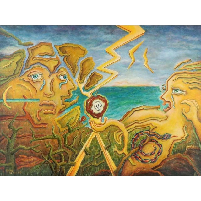 Surrealism Frank Spring Surrealist Style Oil Painting "Garden of Eden," 2006 For Sale - Image 3 of 6