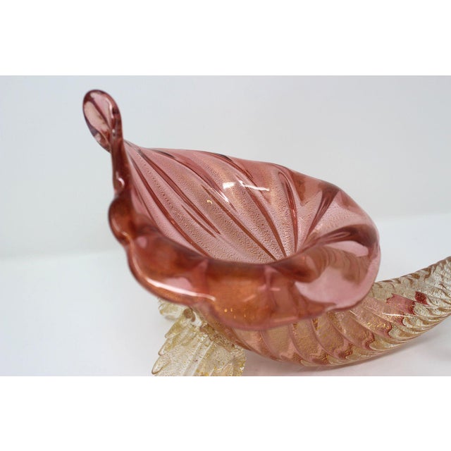 1960s Vintage Murano Attributed Glass Cornucopia For Sale - Image 5 of 6
