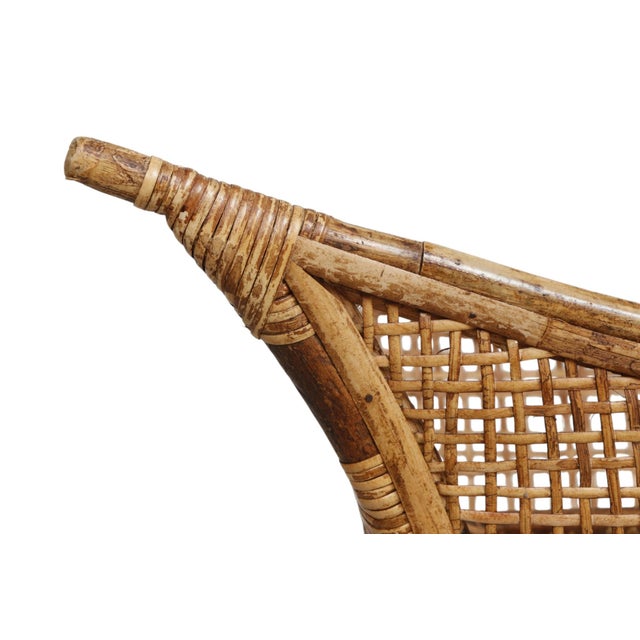 McGuire McGuire Bamboo and Rattan Magazine Rack For Sale - Image 4 of 7