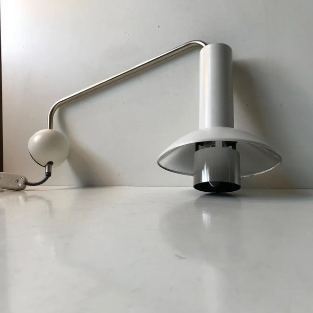 Mid-Century Modern White Wall Lamp from Louis Poulsen, 1970s For Sale - Image 3 of 8