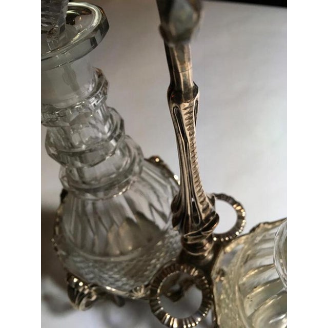 George IV Silver Cruet Service Set with Two Cut Glass Bottles, London, 1750s, Set of 3 For Sale - Image 9 of 18