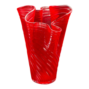 Large Vintage Display Vase, Italian, Murano Art Glass, Flower Sleeve, Circa 1970