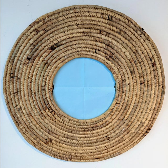 Early 21st Century Woven Seagrass Coastal Circle Wall Mirror For Sale - Image 5 of 12