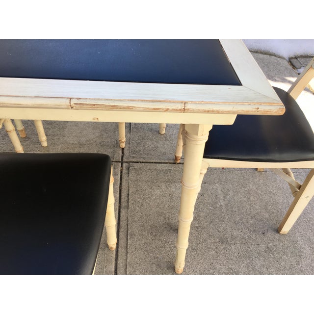 Stakmore Faux Bamboo Foldable Vintage Game Table & Chairs Chairish