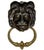Metal Antique English Brass Lion Head Door Knocker For Sale - Image 7 of 11